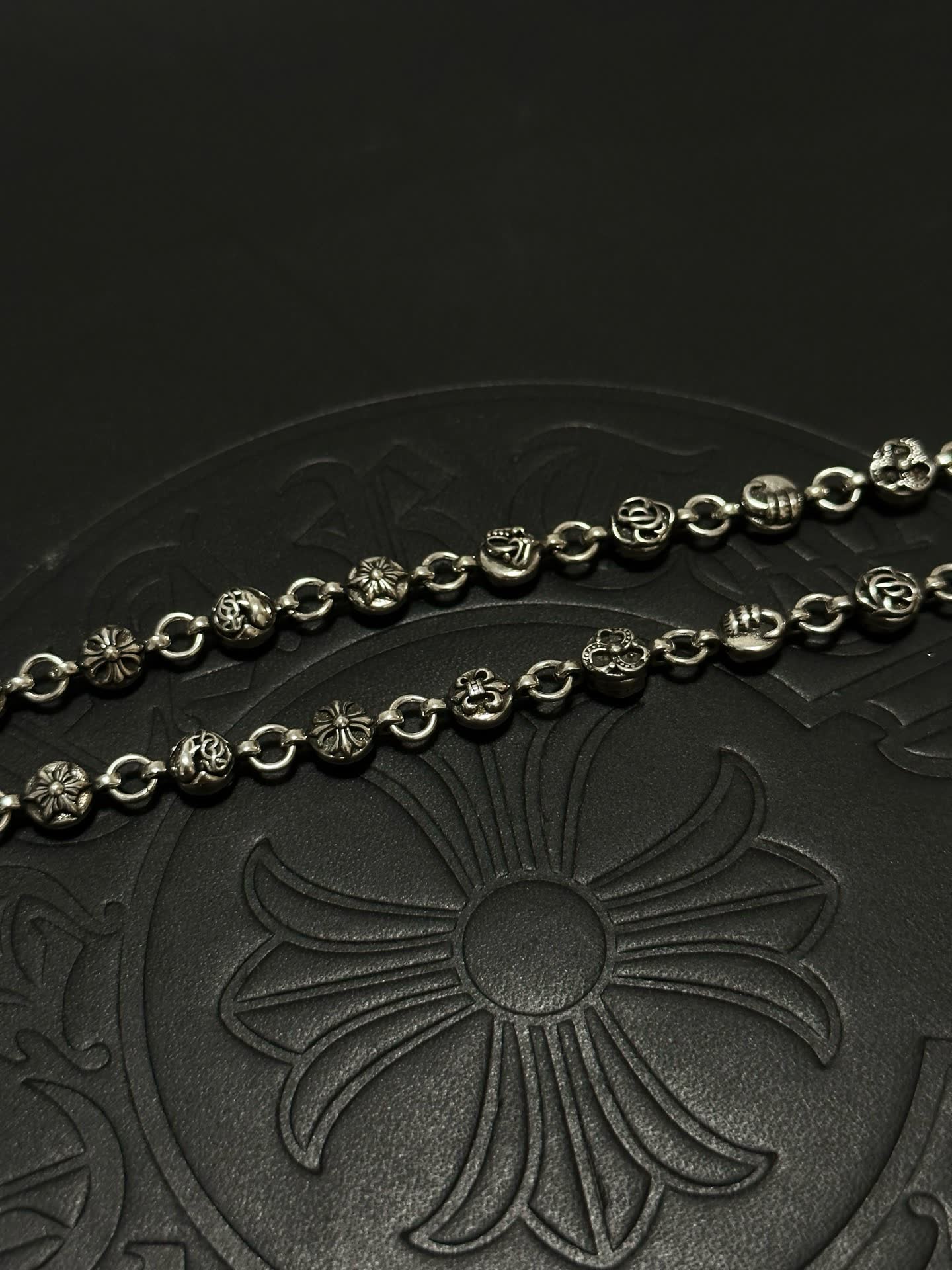 Chrome Hearts Black Diamond Cross Pendant Necklace